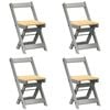 vidaXL Chaises pliantes 4 pi&egrave;ces &laquo; Corona &raquo; en pin massif gris
