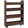 vidaXL Chariot de rangement &eacute;troit 4 niveaux ch&ecirc;ne marron