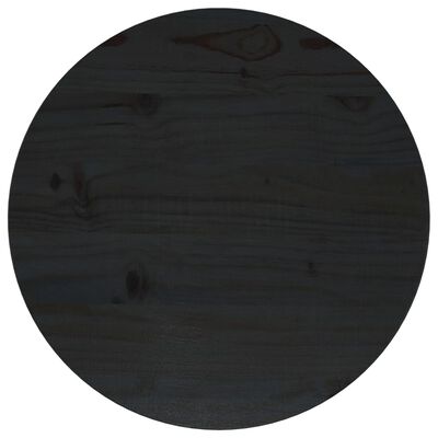 vidaXL Dessus de table Noir Ø40x2,5 cm Bois de pin massif