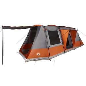 vidaXL Tente de camping tunnel 4 personnes gris et orange imperm&eacute;able