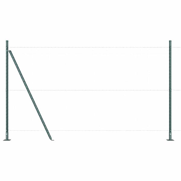 vidaXL Poteau de cl&ocirc;ture. 7 pcs Vert Acier