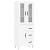 vidaXL Buffet haut Blanc 69,5x34x180 cm Bois d'ing&eacute;nierie