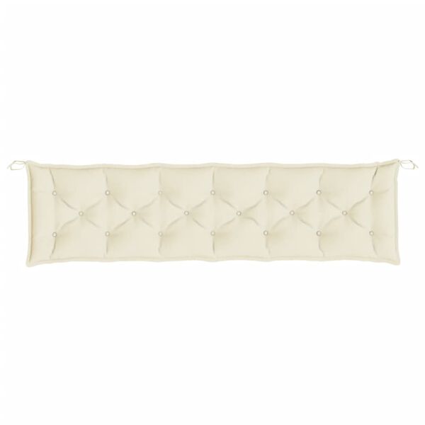 vidaXL Coussin de banc de jardin blanc crème 200x50x7 cm tissu oxford