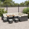 vidaXL Ensemble de canap&eacute; de jardin 13 pcs Noir et Cr&egrave;me Poly Rattan