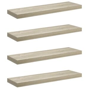 vidaXL &Eacute;tag&egrave;res murales flottantes 4 pcs Ch&ecirc;ne 80x23,5x3,8 cm MDF