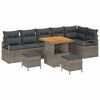 vidaXL Ensemble de canap&eacute; de jardin 9 pc 8-Nombre de places Gris
