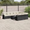 vidaXL Salon de jardin 11 pcs avec coussins noir r&eacute;sine tress&eacute;e