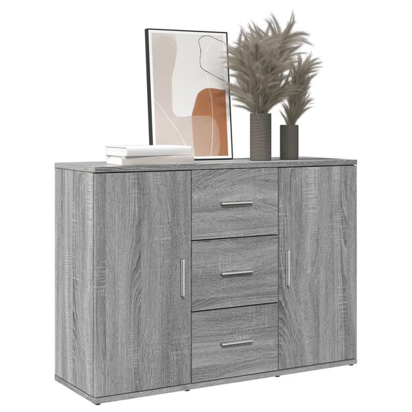 vidaXL Buffet sonoma gris 90,5x29,5x65 cm bois d'ing&eacute;nierie