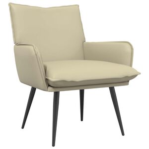vidaXL Fauteuil Cr&egrave;me Simili cuir