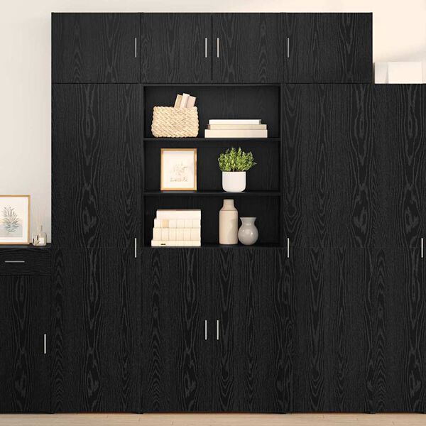 vidaXL Armoire de rangement Ch&ecirc;ne noir 80 x 42,5 x 225 cm