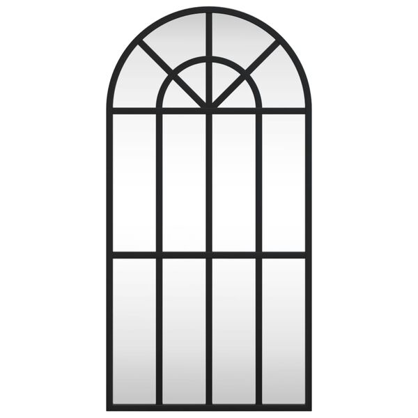vidaXL Miroir mural noir 30x60 cm arche fer