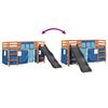 vidaXL Lit mezzanine enfants et rideaux bleu 80x200cm bois pin massif
