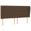 vidaXL T&ecirc;te de lit avec oreilles Marron fonc&eacute; 203x23x118/128 cm Tissu
