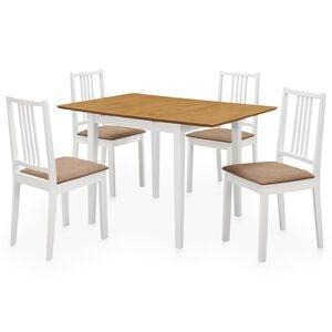vidaXL Mobilier de salle &agrave; manger 5 pcs MDF Blanc