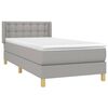 vidaXL Sommier &agrave; lattes de lit avec matelas Gris clair 90x200 cm Tissu