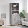vidaXL Buffet haut Sonoma gris 69,5x34x180 cm Bois d'ing&eacute;nierie