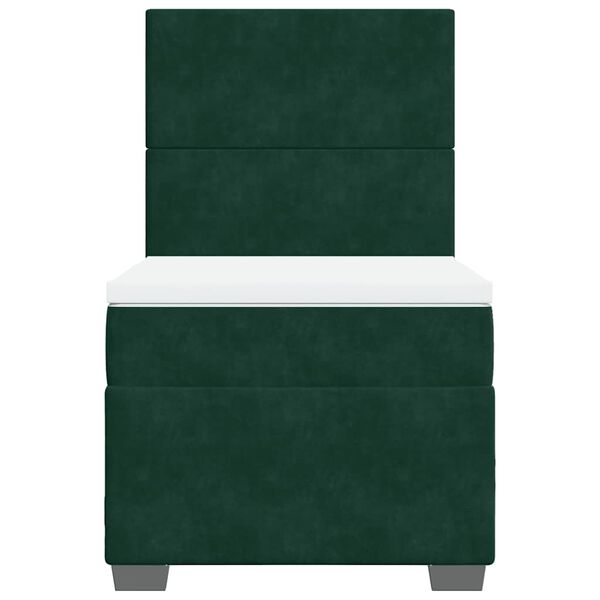 vidaXL Sommier &agrave; lattes de lit avec matelas Vert fonc&eacute; 90x190 cm