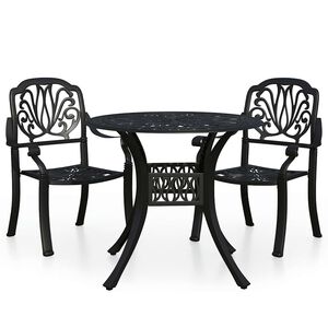 vidaXL Ensemble de bistro 3 pcs Aluminium coul&eacute; Noir