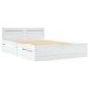 vidaXL Cadre de lit 2 pcs Blanc 137 x 188 cm Bois d'ing&eacute;nierie