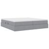 vidaXL Lit avec rangement et matelas Gris clair 200 x 200 cm Polyester