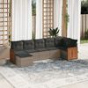 vidaXL Salon de jardin avec coussins 7 pcs gris r&eacute;sine tress&eacute;e