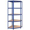 vidaXL &Eacute;tag&egrave;re d'angle &agrave; 5 niveaux Bleu Acier et bois d'ing&eacute;nierie