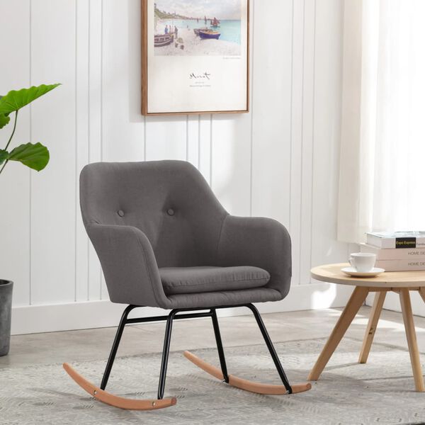 vidaXL Chaise à bascule Gris clair Tissu