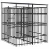 vidaXL Chenil d'ext&eacute;rieur avec toit pour chiens Acier 3,69 m&sup2;