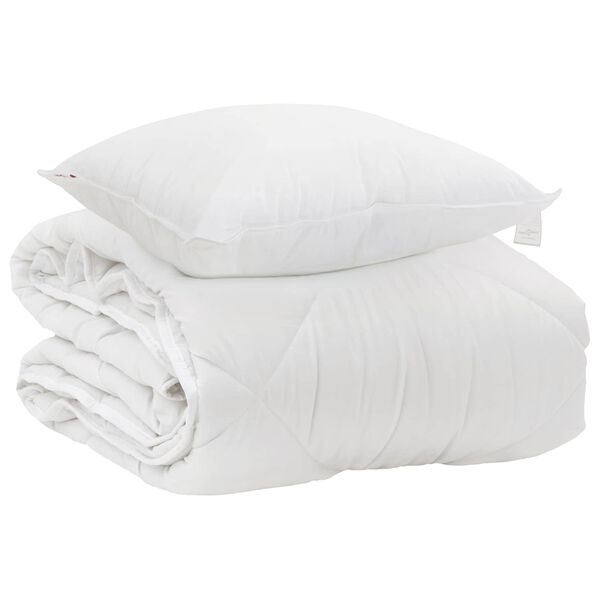 vidaXL Duvet toutes saisons avec oreiller 2 pcs Blanc Microfibre