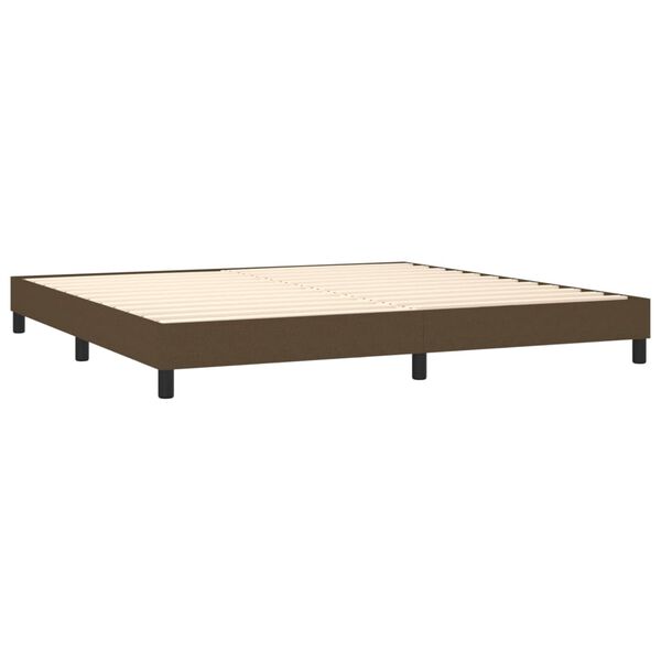 vidaXL Sommier &agrave; lattes de lit avec matelas Marron fonc&eacute; 200x200 cm