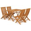 vidaXL Ensemble &agrave; manger de jardin 5 pcs Bois de teck massif