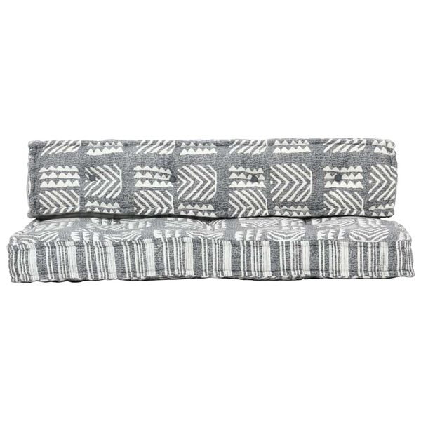 vidaXL Coussin de canap&eacute; palette Gris Tissu Patchwork
