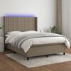 vidaXL Sommier &agrave; lattes de lit matelas et LED Taupe 140x190 cm Tissu