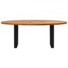 vidaXL Table à manger marron clair bois de chêne massif ovale