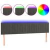 vidaXL T&ecirc;te de lit &agrave; LED Gris fonc&eacute; 160x5x78/88 cm Velours