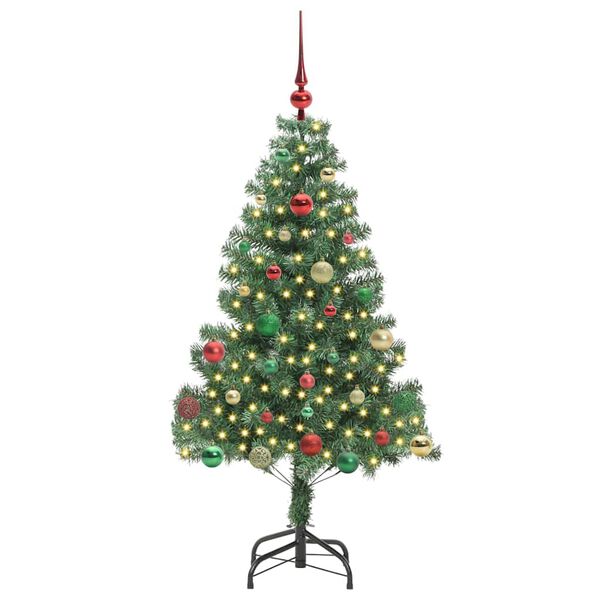 vidaXL Sapin de Noël avec 150 LED avec support Vert 150 cm PVC