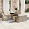 vidaXL Salon de jardin avec coussins 9 pcs beige r&eacute;sine tress&eacute;e