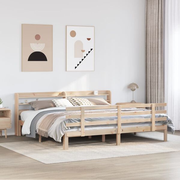 vidaXL Cadre de lit avec tête de lit sans matelas 200x200 cm