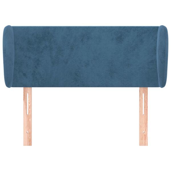 vidaXL T&ecirc;te de lit avec oreilles Bleu fonc&eacute; 103x23x78/88 cm Velours