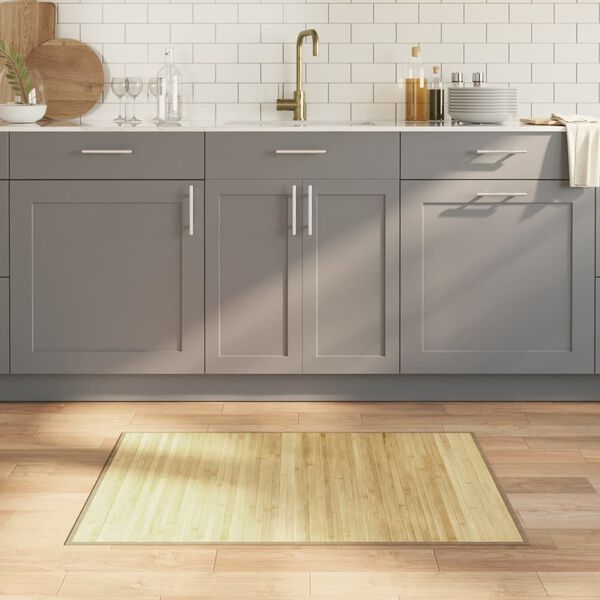 vidaXL Tapis rectangulaire naturel clair 70x100 cm bambou