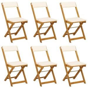 vidaXL Chaises de bistrot d'ext&eacute;rieur 6 pc Cr&egrave;me blanc