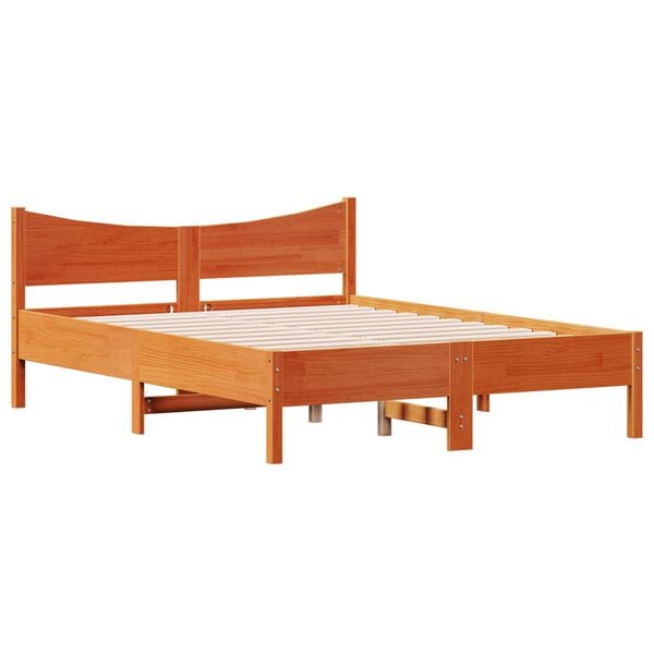 vidaXL Cadre de lit sans matelas cire marron 120x200cm bois pin massif