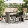 vidaXL Ensemble de bar de jardin 9 pcs avec coussins gris poly rotin