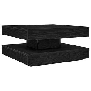 vidaXL Table basse rotative &agrave; 360 degr&eacute;s noir 70x70x34,5 cm