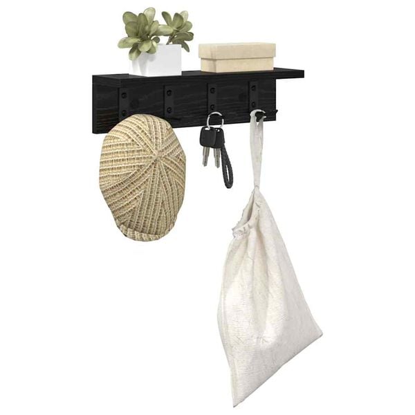 vidaXL Porte-manteau mural Ch&ecirc;ne noir 40 x 10,5 x 10,5 cm