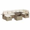 vidaXL Salon de jardin avec coussins 8 pcs beige r&eacute;sine tress&eacute;e
