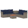 vidaXL Ensemble de Canap&eacute;s 8 pc Gris et bleu marine