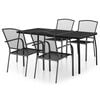 vidaXL Ensemble &agrave; manger de jardin 5 pcs anthracite acier