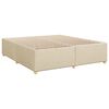 vidaXL Sommier &agrave; lattes de lit avec matelas Cr&egrave;me 200x200 cm Tissu