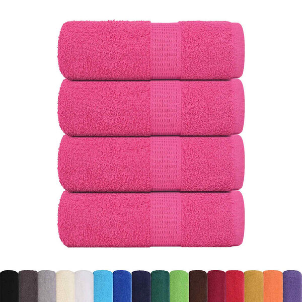 vidaXL Serviettes de toilette FROGN 4 pi&egrave;ces Rose 30x30 cm 360 g/m&sup2;